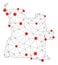 Polygonal Network Mesh Vector Angola Map with Coronavirus