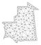 Polygonal Network Mesh Vector Map of Mauritania