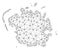 Polygonal Network Mesh Vector Map of Micronesia Island