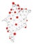 Polygonal Network Mesh Vector Maranhao State Map with Coronavirus