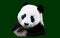 polygonal panda on a green background vector