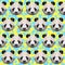 Polygonal panda pattern background