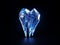 Polygonal polished tooth over dark blue background. Generative AI