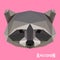 Polygonal raccoon background