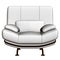 Polygonal realistic chair. Comfortable armchair with pillows isolated on a white background. Front view. 3D. Vector