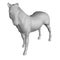 Polygonal realistic horse. Detailed gray horse. 3D. Vector illustration