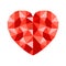 Polygonal red heart - for stock