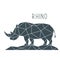 Polygonal Rhino Illustration.