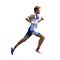Polygonal running man. Low poly vector runner