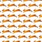 Polygonal seamless pattern with rabbits running on a white background. Vector Illustration. Abstract polygonal rabbits. Easter