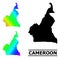 Polygonal Spectral Colored Map of Cameroon with Diagonal Gradient