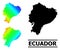 Polygonal Spectral Colored Map of Ecuador with Diagonal Gradient