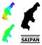 Polygonal Spectral Colored Map of Saipan Island with Diagonal Gradient