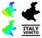 Polygonal Spectral Colored Map of Veneto Region with Diagonal Gradient