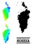 Polygonal Spectrum Map of Krasnoyarskiy Kray with Diagonal Gradient