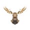 Polygonal style, moose face wild animal.