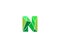 Polygonal trend letter n logotype. Color vector logo. Universal segment font element symbol.
