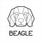 Polygonal vector beagle dog head logo design