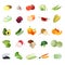 Polygonal Vegetables Icon Set