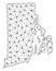 Polygonal Wire Frame Mesh Vector Map of Rhode Island State