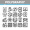 Polygraphy Printing Service Icons Set Vector