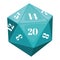 Polyhedral dice for playing games rpg, geometric figure