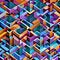 Polyhedral Patterns: An image of a geometric pattern created with polyhedra, in a mix of bold and muted colors2, Generative AI