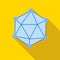 Polyhedron icon in flat style