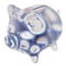 Polymath (POLY) Clear Glass piggy bank with decreasing piles of crypto coins.