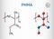 Polymethyl methacrylate, acrylic glass, plexiglass, PMMA molecule. It is synthetic polymer of methyl methacrylate, is used for