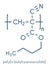 Polyn-butyl cyanoacrylate polymer, chemical structure. Polymerized set form of n-butyl cyanoacrylate medical instant glue..