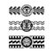 Polynesian armband tattoo stencil set. Pattern samoan. Black and white texture.