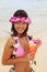 Polynesian girl with flower lei