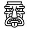 Polynesian idol icon, outline style