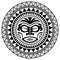 Polynesian tattoo design mask. Frightening masks in the Polynesian native ornament