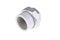 Polypropylene threaded coupling on a white background. American polypropylene. Plastic pipes. High temperature soldering