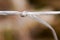 Polypropylene twine tied into a knot is macro