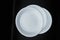 Polystyrene , foam dish isolated on black background