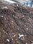 Polythene materials are in the composting soil