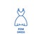 Pom dress line icon concept. Pom dress flat  vector symbol, sign, outline illustration.