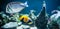 Pomacanthus navarchus, majestic angelfish, Fish swimming in the