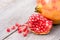 pomegarnate fruit on wood table