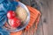 Pomegranate in ceramic bowl with brown rice