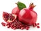 pomegranate closeup white background