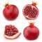 Pomegranate collection isolated on a white.