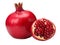 A pomegranate and a cut open pomegranate