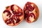 Pomegranate divided in half