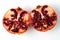 Pomegranate divided in half