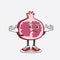 Pomegranate Fruit cartoon mascot character in comical grinning expression