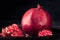 Pomegranate fruit grain red Still life rural rustic style
